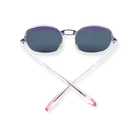 Vintage 1970s Viennaline Steel Sunglasses with Purple Brows, Made in Austria - Picture 3 of 5
